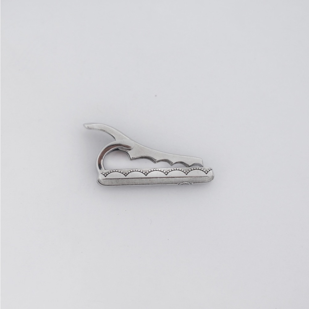 Tacori 925 Silver Bold Linear Gem Seal Tie Bar Clip